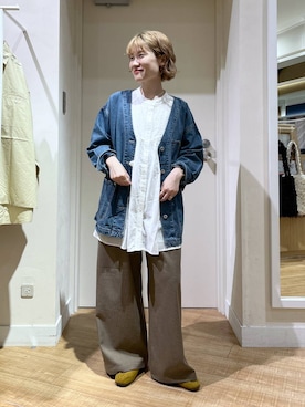 「アイテム（デニムジャケット）」を使った、miyuさん（レディース・157cm・30代）の秋コーディネート