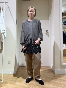 「studio CLIP（スタディオクリップ）のアイテム（パンツ）」を使った、miyuさん（レディース・157cm）の春コーディネート