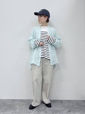 「studio CLIP（スタディオクリップ）のアイテム（キャップ）」を使った、miyuさん（レディース・157cm）の春コーディネート