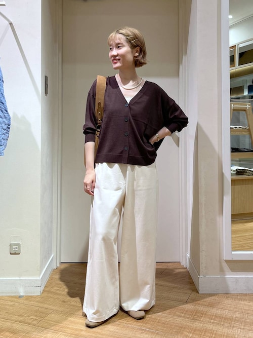 セール】シルケットポンチワイドパンツ[プチ・トールサイズあり