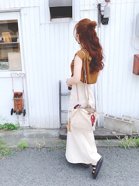 「OZOC（オゾック）のアイテム（バッグ）」を使った、kanakoさん（レディース・158cm）の夏コーディネート