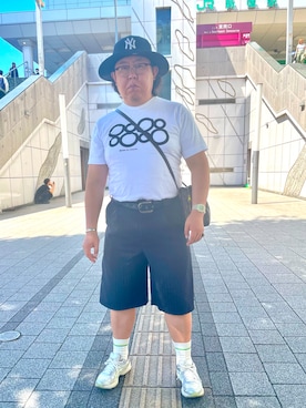 「LACOSTE（ラコステ）のメッシュニッティングソックス（ソックス/靴下）」を使った、まさみんさん（メンズ・165cm）の夏コーディネート