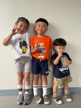 「VANS（バンズ）のアイテム（シューズ、その他）」を使った、MASAさん（キッズ・120cm）の春コーディネート