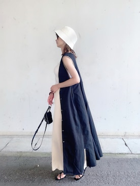 「Happy John（ハッピージョン）のアイテム（ワンピース/ドレス）」を使った、ゆんさん（レディース・165cm）の夏コーディネート