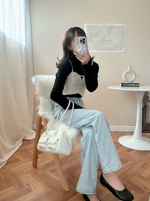 セール】バックレースアップフェザービスチェ（キャミソール）｜JUNOAH