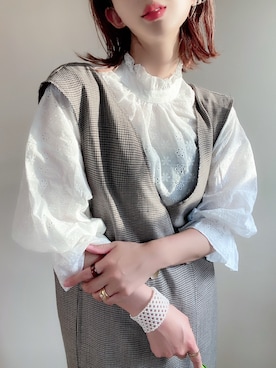 「classicalelf（クラシカルエルフ）の大人が着るのはこれ。2way花柄刺繍ブラウス。（シャツ/ブラウス）」を使った、ゆんさん（レディース・165cm）の秋コーディネート