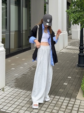 「アイテム（スウェットパンツ）」を使った、ゆんさん（レディース・165cm）の秋コーディネート