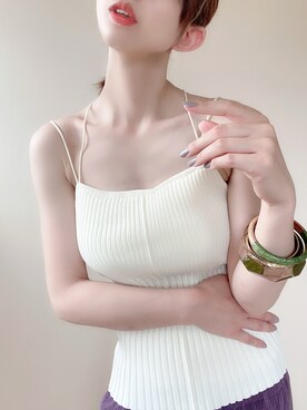 「CIAOPANIC TYPY（チャオパニックティピー）のアイテム（ブレスレット）」を使った、yunさん（レディース・165cm）の夏コーディネート