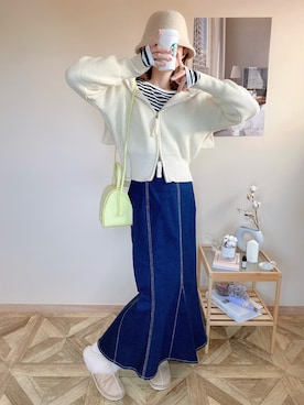 「NEUNA（ヌナ）のアイテム（ハット）」を使った、yunさん（レディース・165cm）の冬コーディネート