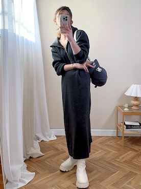 「アイテム（ワンピース）」を使った、ゆんさん（レディース・165cm）の秋コーディネート
