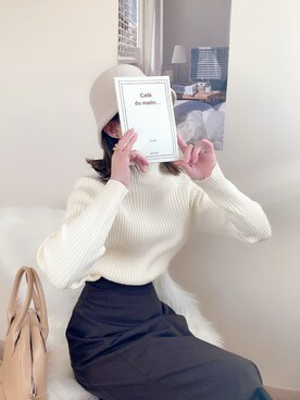 「NEUNA（ヌナ）のアイテム（ハット）」を使った、yunさん（レディース・165cm）の冬コーディネート