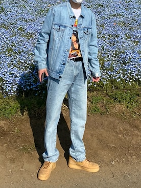 「ごきげんウィーク」｜「アイテム（デニムジャケット）」を使った、プーシャンさん（メンズ・171cm）の春コーディネート