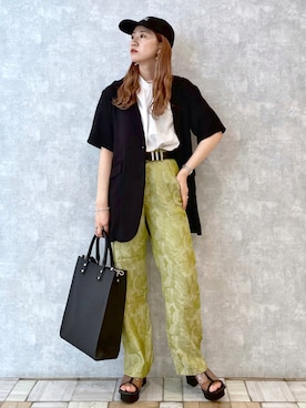 「PAGEBOY（ページボーイ）のアイテム（セットアップ）」を使った、tomiさん（レディース・153cm）の夏コーディネート