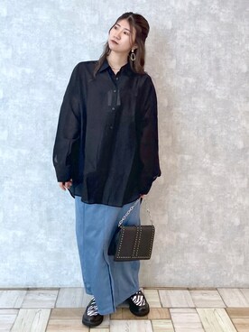 「PAGEBOY（ページボーイ）のチェーンスタッズショルダー（ショルダーバッグ）」を使った、tomiさん（レディース・153cm）の夏コーディネート