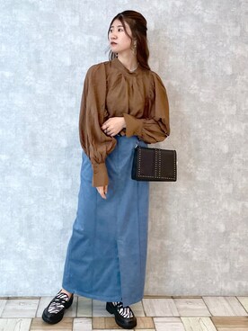 「PAGEBOY（ページボーイ）のチェーンスタッズショルダー（ショルダーバッグ）」を使った、tomiさん（レディース・153cm）の夏コーディネート