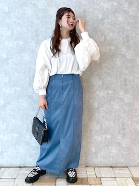 「PAGEBOY（ページボーイ）のチェーンスタッズショルダー（ショルダーバッグ）」を使った、tomiさん（レディース・153cm）の夏コーディネート