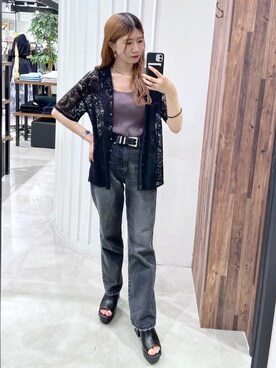 「アイテム（タンクトップ、グレー系）」を使った、tomiさん（レディース・153cm）の夏コーディネート