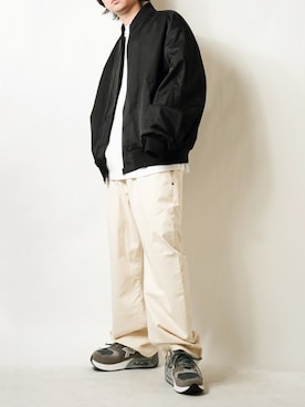 「green label relaxing（グリーンレーベルリラクシング）のアイテム（MA-1）」を使った、tendon...🚶‍♂️さん（メンズ・168cm）の春コーディネート