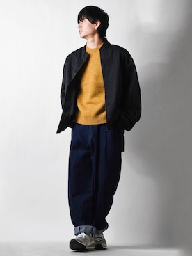 「green label relaxing（グリーンレーベルリラクシング）のアイテム（MA-1）」を使った、tendon...🚶‍♂️さん（メンズ・168cm）の秋コーディネート