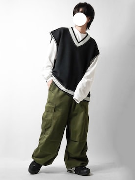 「JUNRED（ジュンレッド）のアイテム（ベスト）」を使った、tendon...🚶‍♂️さん（メンズ・168cm）の秋コーディネート