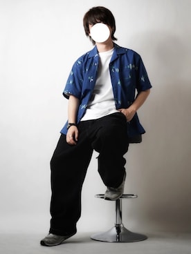 「URBAN RESEARCH Sonny Label（アーバンリサーチサニーレーベル）の『吸水速乾』セオαグラフィック半袖シャツ（シャツ/ブラウス）」を使った、tendon...🚶‍♂️さん（メンズ・168cm）の夏コーディネート