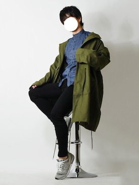 「BROKEN BASE（ブロークンベース）のアイテム（モッズコート）」を使った、tendon...🚶‍♂️さん（メンズ・168cm）の秋コーディネート
