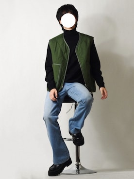 「green label relaxing（グリーンレーベルリラクシング）の【WEB限定】＜GLR/ -or（ジーエルアール オア）＞キルティング ベスト -ユニセックス-（ベスト）」を使った、tendon...🚶‍♂️さん（メンズ・168cm）の秋コーディネート
