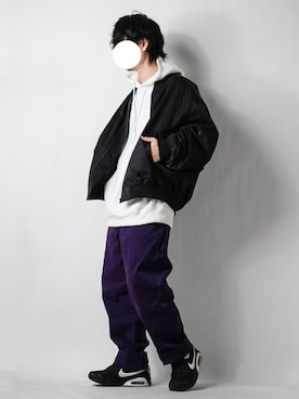 「green label relaxing（グリーンレーベルリラクシング）のアイテム（MA-1）」を使った、tendon...🚶‍♂️さん（メンズ・168cm）の冬コーディネート
