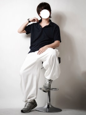 「白パンツコーデ」｜「アイテム（その他）」を使った、tendon...🚶‍♂️さん（メンズ・168cm）の春コーディネート