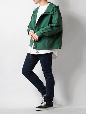 「スキニーデニム」｜「アイテム（マウンテンパーカー）」を使った、tendon...🚶‍♂️さん（メンズ・168cm）の春コーディネート