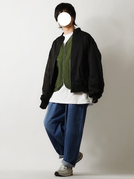 「green label relaxing（グリーンレーベルリラクシング）のアイテム（MA-1）」を使った、tendon...🚶‍♂️さん（メンズ・168cm）の秋コーディネート
