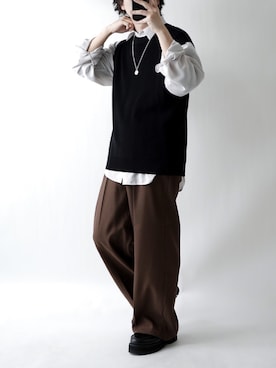 「EDWIN（エドウィン）のアイテム（スラックス）」を使った、tendon...🚶‍♂️さん（メンズ・168cm）の春コーディネート