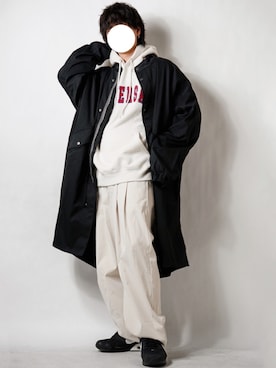 「ロゴパーカー」｜「アイテム（その他）」を使った、tendon...🚶‍♂️さん（メンズ・168cm）の冬コーディネート