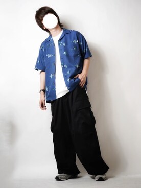 「URBAN RESEARCH Sonny Label（アーバンリサーチサニーレーベル）の『吸水速乾』セオαグラフィック半袖シャツ（シャツ/ブラウス）」を使った、tendon...🚶‍♂️さん（メンズ・168cm）の夏コーディネート