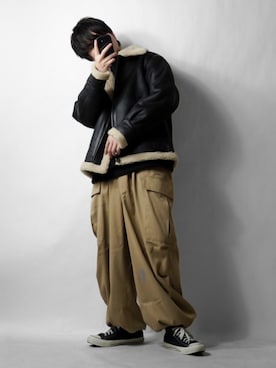 「冬服コーデ」｜「アイテム（ムートンコート）」を使った、tendon...🚶‍♂️さん（メンズ・168cm）の秋コーディネート