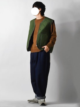 「green label relaxing（グリーンレーベルリラクシング）の【WEB限定】＜GLR/ -or（ジーエルアール オア）＞キルティング ベスト -ユニセックス-（ベスト）」を使った、tendon...🚶‍♂️さん（メンズ・168cm）の秋コーディネート