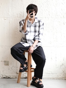 「LIDNM（リドム）のMULTI CHAIN BRACELET（ブレスレット）」を使った、やそさん（メンズ・181cm）の夏コーディネート