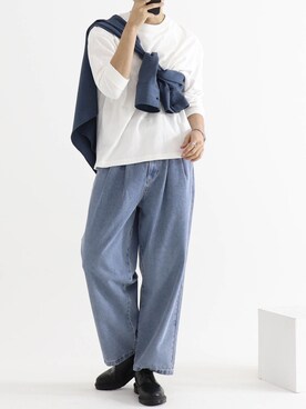 「Re:（アールイー）のアイテム」を使った、やそさん（メンズ・181cm）の夏コーディネート