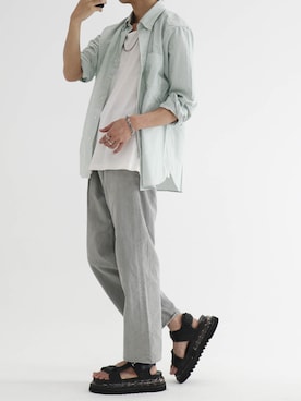 「LIDNM（リドム）のMULTI CHAIN BRACELET（ブレスレット）」を使った、やそさん（メンズ・181cm）の夏コーディネート