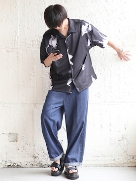 「LIDNM（リドム）のMULTI CHAIN BRACELET（ブレスレット）」を使った、やそさん（メンズ・181cm）の夏コーディネート