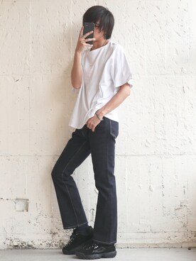 「LIDNM（リドム）のMULTI CHAIN BRACELET（ブレスレット）」を使った、やそさん（メンズ・181cm）の夏コーディネート