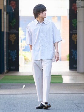 「LIDNM（リドム）のMULTI CHAIN BRACELET（ブレスレット）」を使った、やそさん（メンズ・181cm）の夏コーディネート