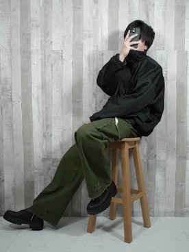 「remer（リメール）のアイテム（ブルゾン）」を使った、やそさん（メンズ・181cm）の冬コーディネート