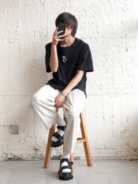 「LIDNM（リドム）のMULTI CHAIN BRACELET（ブレスレット）」を使った、やそさん（メンズ・181cm）の夏コーディネート