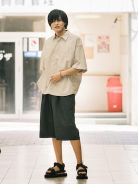 「LIDNM（リドム）のMULTI CHAIN BRACELET（ブレスレット）」を使った、やそさん（メンズ・181cm）の夏コーディネート