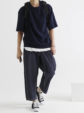 「LIDNM（リドム）のMULTI CHAIN BRACELET（ブレスレット）」を使った、やそさん（メンズ・181cm）の春コーディネート