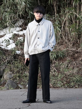 「RUUBON（ルーボン）のアイテム（ブルゾン）」を使った、やそさん（メンズ・181cm）の冬コーディネート