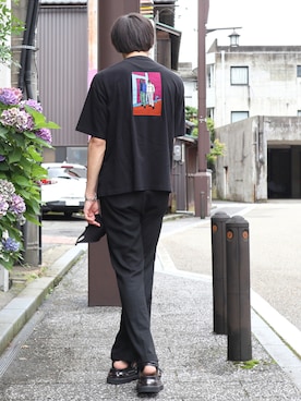 「LIDNM（リドム）のMULTI CHAIN BRACELET（ブレスレット）」を使った、やそさん（メンズ・181cm）の夏コーディネート