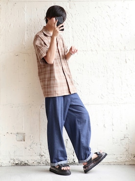 「LIDNM（リドム）のMULTI CHAIN BRACELET（ブレスレット）」を使った、やそさん（メンズ・181cm）の夏コーディネート