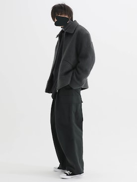 「モヘヤ」｜「アイテム（ブルゾン）」を使った、やそさん（メンズ・181cm）の冬コーディネート